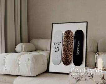 Stockholm Style Leopard Wall Art Set, Y2K Fashion Poster, Aesthetic Leopard Print Gallery Wall, Scandinavian Aesthetic Apartment Print, image 5