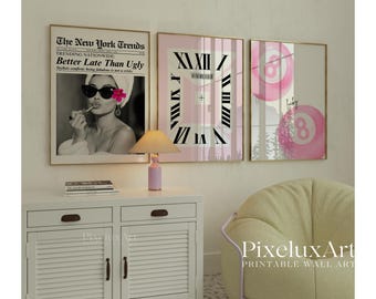 Pink Leopard Wall Art Set: Coquette Dorm Wall Decor (Digital Download, image 5