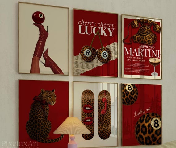 Retro Girly Wall Art Set