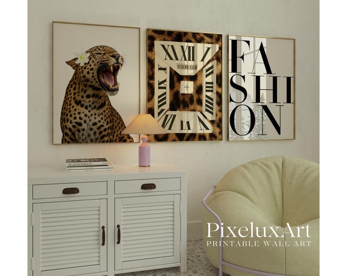 Leopard Fashion Wall Art Set of 3 – Stockholm Style…