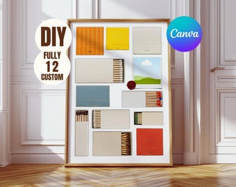 Canva DIY Matchbooks Templates – Matchbook Template, Matchbook Blank, Custom Matching Gift, Personalize Matchbox, Custom Matchbook Art