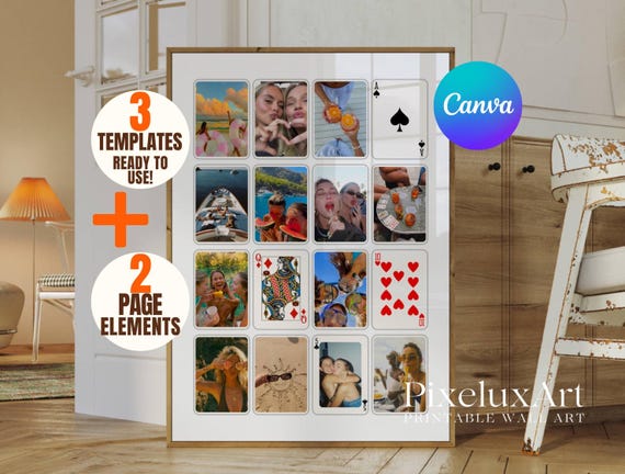 Set of 3 Custom Playing Card Collage Template