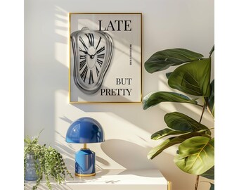 Retro Melting Clock Print, Stylish Stockholm Style Room Decor, Fashion Wall Art, Collage Aesthetic Apartment Print, Surreal Modern Art Print, image 6