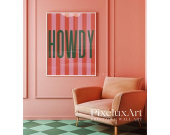 Howdy Poster, Howdy Decorations, Howdy Print, Howdy Wall Art Prints, Retro Typography, Southwestern Art, Trendy Vintage Western Home Decor, image 6