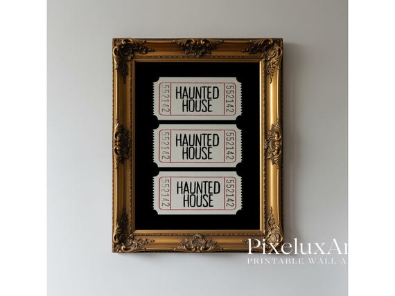Haunted House Ticket Wall Art