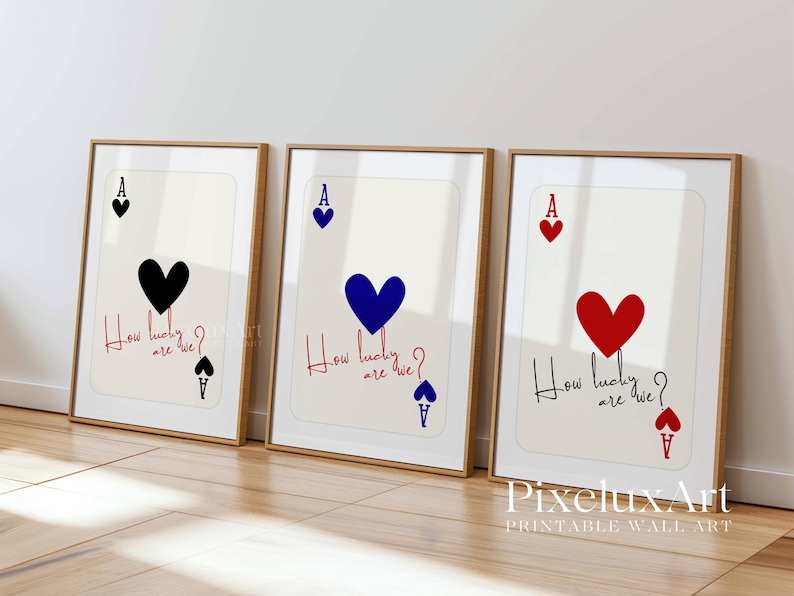 Set of 3 Ace of Hearts Prints