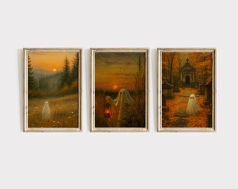 Fall & Halloween Wall Art Mega Bundle | Cozy Autumn Ghost Prints | Halloween TV Art Set | Fall Frame TV Art | Vintage Fall Wall Decor, image 8