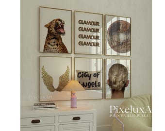 Leopard Glam Gallery Wall Set | Fashion Leopard Wall Art | Y2K Glamour Aesthetic Printable Posters | Modern Chic Wall Decor, image 1