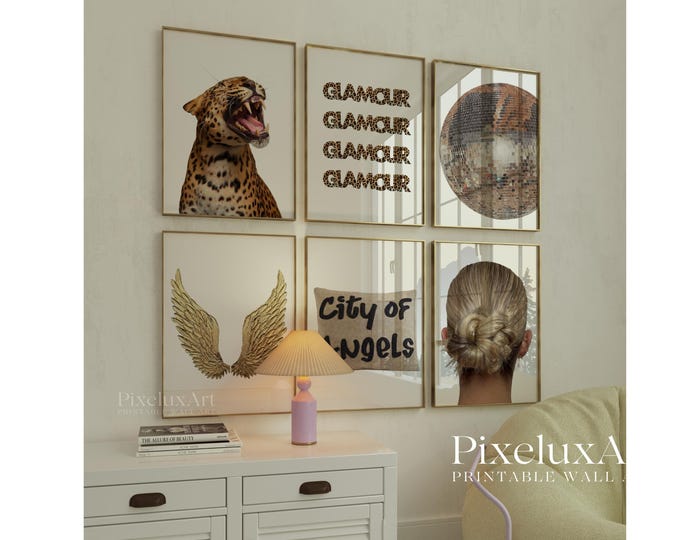 Leopard Glam Gallery Wall Set | Fashion Leopard Wall Art…
