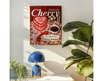 Cherry Poster Print | Trendy Cherry Art for Apartment Decor & Cherry Lovers, Girly Aesthetic Wall Art for Trendy Rooms, Cute Dorm Decor,, image 6