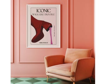 Trendy Girly Boot Poster, Collage Apartment Print, Y2k Fashion Print, Feminist Quote, Stylish And Cool Girl Aesthetic Magazine Cover, image 7