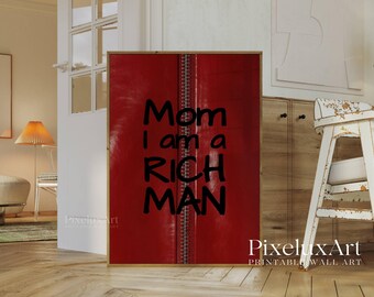 Red Retro Wall Art Set of 6 Prints, Y2K Fashion Decor, Mom I Am A Rich Man, Cherry, XOXO, Ciao Poster for Dorm Room, Apartment Gallery Print, image 6