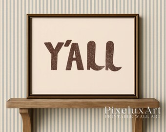 Western Y’all Wall Art – Vintage Typography Printable, Rustic Country Decor, Southern Retro Poster for Farmhouse Decor, image 4
