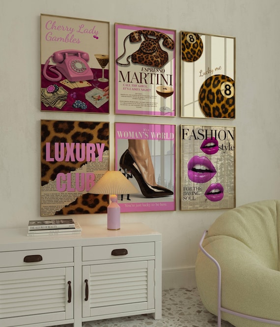 Retro Girly Wall Art Set