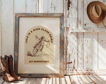 This Is a High Class Joint Poster – Western Cowboy Wall Art, Rodeo Print, Wild West Decor, Rustic Ranch Country Art, image 6