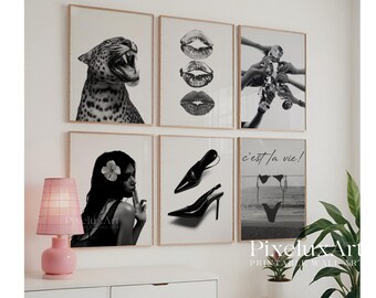 Stockholm Style Black & White Gallery Wall Set, Trendy Fashion Poster Bundle, Stylish Y2K Wall Art, Scandinavian Aesthetic Apartment Poster, image 5