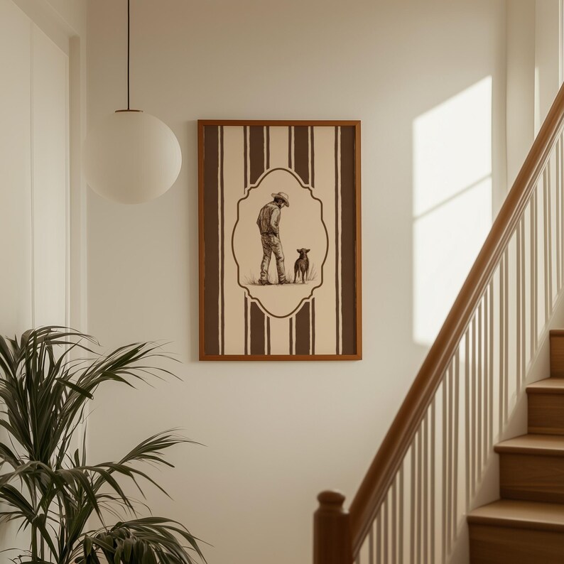 Cowboy and Dog Wall Art