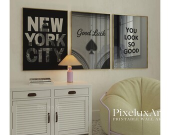 Set of 6 Trendy Black and White Gallery Wall Art, Aesthetic Chic Apartment Decor, Trendy Leopard, Modern Gallery Print, Stylish Y2K Wall Art, image 5