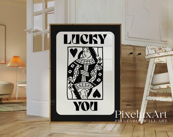 Black and White Gallery Wall Art Set of 6, Dice, Cherry Ball, Star, Ace Card Prints, Aesthetic Chic Apartment Decor, Stylish Fashion Print, image 8