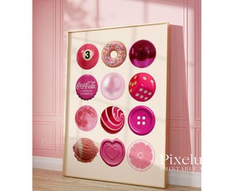 Pink Pop Collage Print, Y2K Wall Art, Coquette Aesthetic Decor, Girly Wall Art, Dorm Room & Teen Girl Gallery Wall Print, Trendy Wall Art, image 4