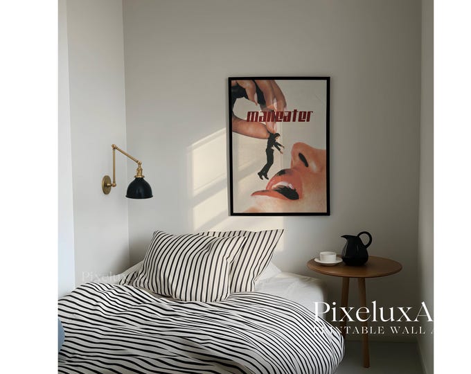 Man Eater Art Print, Surreal Wall Art, Dark Feminine Decor…