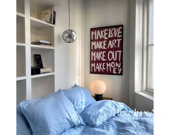 Make Love Make Art Trendy Collage Print, Red Typography Wall Art Print, Bold Quote Poste, image 4