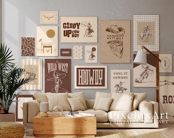 130+ Western Wall Art Set, Cowboy Nursery Boys Decor, Rodeo Printable Gallery, Ranch Country Posters, Yeehaw Wild West Art Bundle, image 3