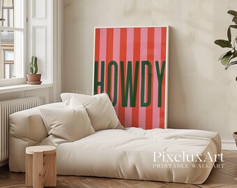 Howdy Poster, Howdy Decorations, Howdy Print, Howdy Wall Art Prints, Retro Typography, Southwestern Art, Trendy Vintage Western Home Decor, image 5