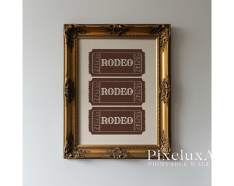 Rodeo Ticket Wall Art | Western Printable Poster | Vintage Rodeo Decor | Rustic Farmhouse Print | Cowboy Country Wall Art, image 5