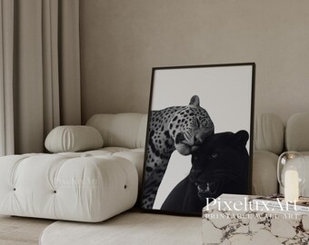 Stockholm Style Fashion Wall Art Set | Leopard Panther Poster Set of 6 | Modern Black and White Printable Gallery Wall Decor, image 6