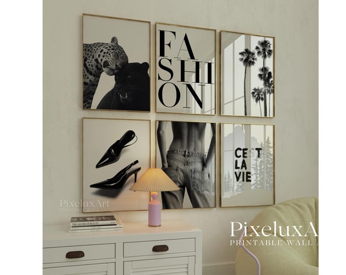 Stockholm Style Fashion Wall Art Set | Leopard Panther…