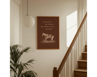Be Rootin’ Be Tootin’ But Most of All Be Kind – Western Cowboy Wall Art, Rustic Country Decor, Ranch Nursery Poster, image 1