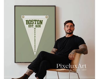 Custom City Pennant Flag, Vintage Pennant Custom Wall Art, Personalized Pennants Flags, Retro Collage Wall Art, Trend Dorm Room Decor, image 3