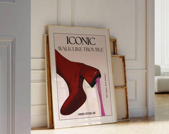 Trendy Girly Boot Poster, Collage Apartment Print, Y2k Fashion Print, Feminist Quote, Stylish And Cool Girl Aesthetic Magazine Cover, image 5