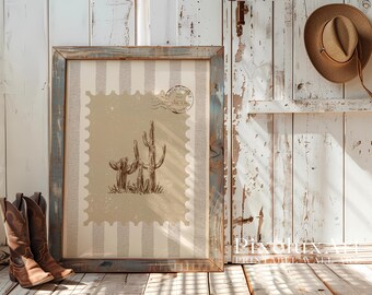 Cactus Wall Art | Desert Botanical Print | Western Country Decor | Neutral Farmhouse Poster, image 4