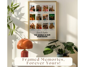 Custom Travel Gifts | Personalized Travel Art, Travel Keepsake Gift, Travel Memories Gift, Custom Travel Poster for Couples, Sentiment Gift, image 9