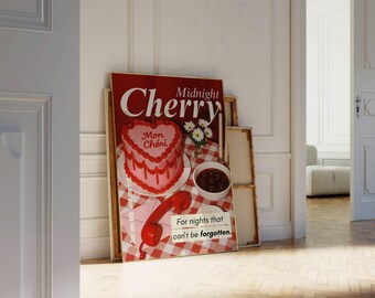 Cherry Poster Print | Trendy Cherry Art for Apartment Decor & Cherry Lovers, Girly Aesthetic Wall Art for Trendy Rooms, Cute Dorm Decor,, image 5