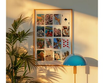Set of 3 Custom Playing Card Collage Template - Custom Photo Collage Print, Playing Card Print, DIY Canca Template, Best Friend Gift Idea, image 9