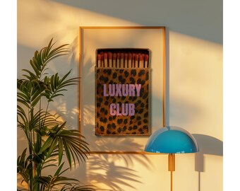 Retro Leopard Matchbox Art Print, Luxury Club Print Wall Art, Trendy Wall Art, Funky Dorm Decor, Y2K Girl Room Printable, Dorm Room Print, image 5
