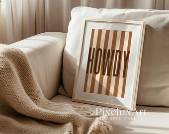 Howdy Beige Wall Art, Western Typography Print, Rustic Minimalist Decor, Cowgirl Aesthetic Poster, Southern Style Wall Print, Wild West Art, image 8