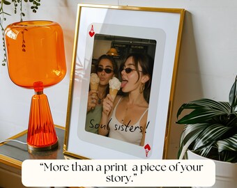 Custom Playing Card Poster, Custom Photo Print, Best Friend Photo Print, Custom Playing Card Art, Friendship Portrait , Custom Bestie Gift, image 9