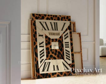 Luxury Club Leopard Poster, Retro Collage Wall Art, Fashion Print, Aesthetic Vintage Print for Girly Apartment Decor, Preppy Room Style, image 5
