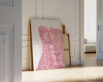 Pink Leopard Wall Art Set – Coquette & College Dorm Prints, Pink Kiss Lips, Girls Just Wanna Fun and Bikini Poster, Preppy Girly Wall Art, image 4