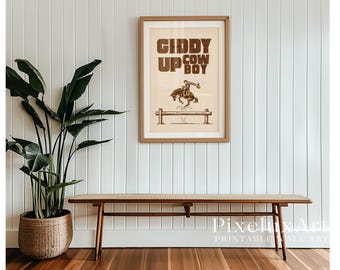 Giddy Up Cowboy Poster – Western Boys Wall Art, Rodeo Ranch Decor, Wild West Country Print, Cowboy Nursery Artwork, Rustic Farmhouse Wall, image 5