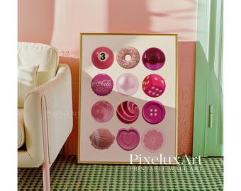 Pink Pop Collage Print, Y2K Wall Art, Coquette Aesthetic Decor, Girly Wall Art, Dorm Room & Teen Girl Gallery Wall Print, Trendy Wall Art, image 8