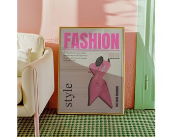 Trendy Collage Apartment Print, Black And White Y2k Fashion Print, Feminist Pink Stylish And Cool Girl Aesthetic Art for Teen & Dorm Room, image 6
