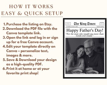 Editable Father’s Day Newspaper Gift | DIY Newspaper for Dad or Grandpa, Canva Newspaper Template, Customize Newspaper for Daddy’s Gift, image 8