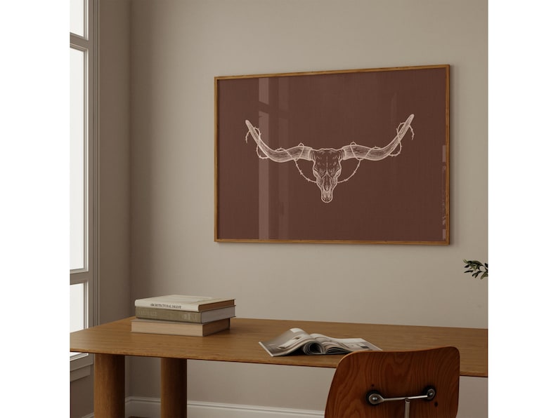 Western Longhorn Skull Print