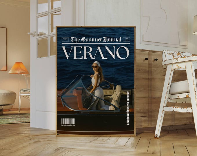 Verano Print, Ocean Poster, Magazine Cover Print, Summer…