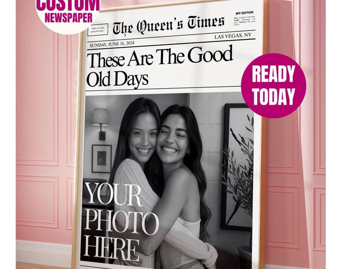 Custom Newspaper Print for Best Friends, Personalized Good…